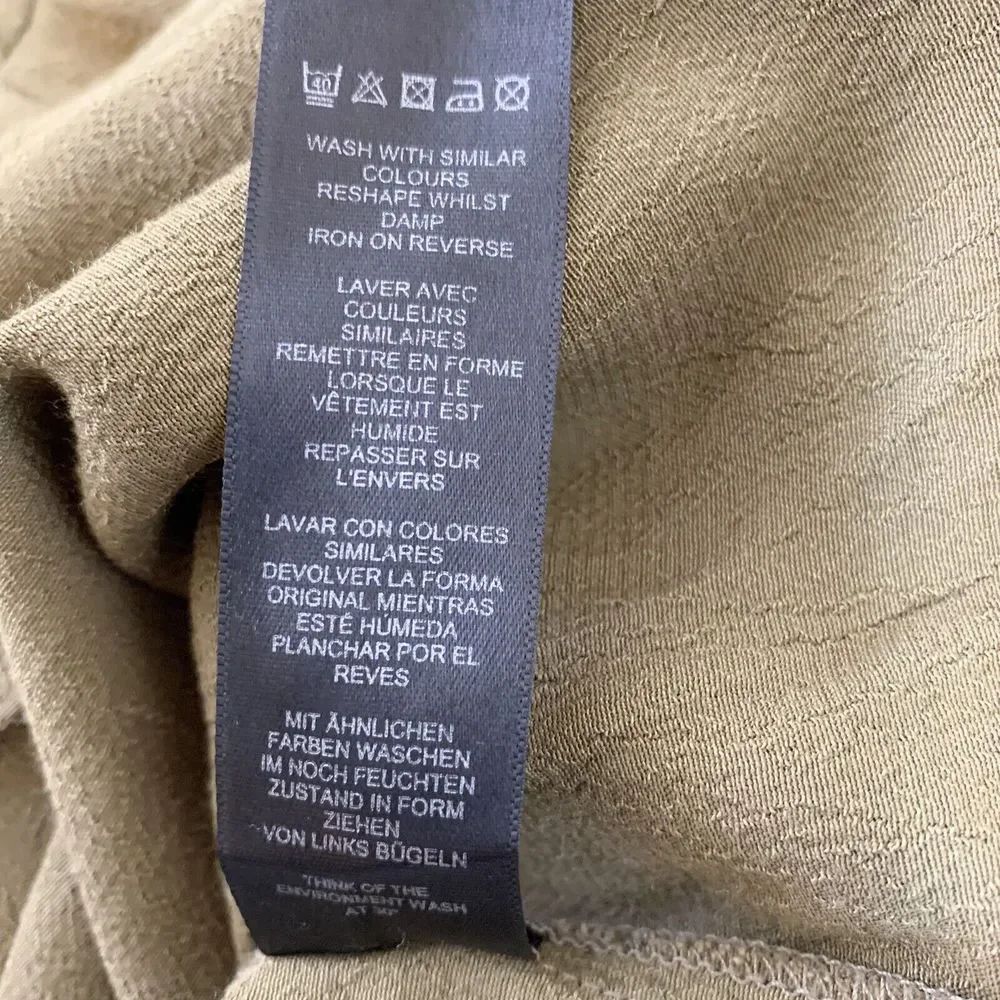 ASOS Womens Dress Olive Green Short Sleeve Tie Waist Button Front Size 8 - Picture 10 of 12